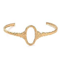 Oro 304 brazalete ovalado hueco de acero inoxidable para mujer, dorado, diámetro interior: 2-5/8 pulgada (6.8 cm)