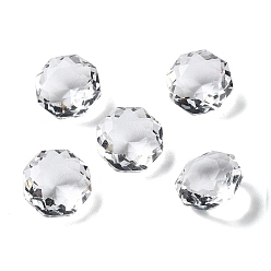 Claro Cabujones de diamantes de imitación de vidrio transparente, facetados, señaló hacia atrás, octágono, Claro, 10x10x6 mm