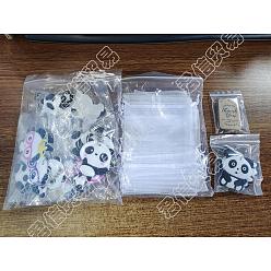 (52) Непрозрачная лаванда Olycraft pvc пластиковый брелок в виде панды, с фурнитурой платина железная, панда, и 24шт. бирки из крафт-бумаги, разноцветные, брелок: 9.5~10.3см