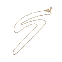 Real 14K Gold Plated Ion Plating(IP) 304 Stainless Steel Cable Chain Necklace for Women, Real 14K Gold Plated, 19.76 inch(50.2cm)