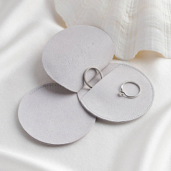 Светло-серый Бархатные мешочки-конверты для ювелирных изделий, подарочные пакеты, для кольца, ожерелья, серьги, браслета, плоско-круглые, светло-серый, 7 см