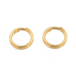 Oro 304 anillos partidos de acero inoxidable, anillos de salto de doble bucle, dorado, 5x1 mm, diámetro interior: 3.5 mm, alambre simple: 0.5 mm