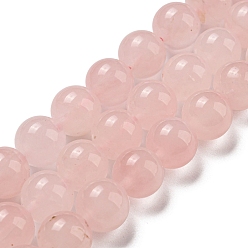 Cuarzo Rosa Natural aumentó de perlas de cuarzo hebras, rondo, 10 mm, agujero: 1.2 mm, sobre 37 unidades / cadena, 14.96''~15.12'' (38~38.4 cm)