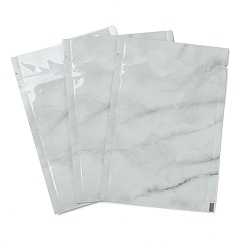 Gray Plastic Zip Lock Bag, Storage Bags, Self Seal Bag, Marble Pattern with Top Seal, Gray, 12x8x0.15cm, Unilateral Thickness: 3.1 Mil(0.08mm), 100pcs/bag