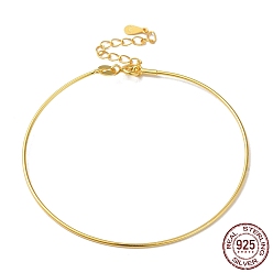 Doré  925 sterling bracelets en argent, bracelets de perles bricolage réglables pour femmes, avec poinçon s et fermoir tournant, or, 925 pouce (6-1/2 cm)