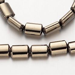 Antique Bronze Plated Electroplate Non-magnetic Synthetic Hematite Bead Strands, Rectangle, Antique Bronze Plated, 6x4x3mm, Hole: 1mm, about 67pcs/strand, 15.7 inch