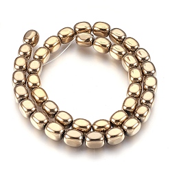 Antique Bronze Plated Electroplate Non-magnetic Synthetic Hematite Bead Strands, Polished, Cuboid, Antique Bronze Plated, 10~10.5x7~8mm, Hole: 1mm, about 39~40pcs/strand, 15.7 inch(40cm)