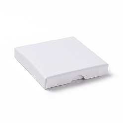 Blanc Papier avec tapis éponge boîtes à colliers, carrée, blanc, 9x9x1.6 cm, Diamètre intérieur: 8.3x8.3x1 cm
