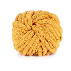 Goldenrod Polyester Wool Jumbo Chenille Yarn, Premium Soft Giant Bulky Chunky Arm Hand Finger Knitting Yarn, for Handmade Braided Knot Pillow Throw Blanket, Goldenrod, 20mm, about 27m/roll