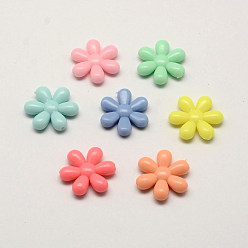Mixed Color Opaque Acrylic Flower Beads, Sunflower, Mixed Color, 23.5x21.5x5mm, Hole: 2mm, about 340pcs/500g