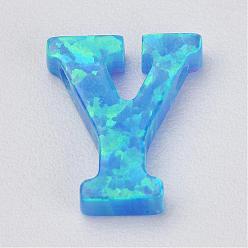 Letter Y Charmes en opale synthétique, letter.y, 10x8.5x2mm, Trou: 0.8mm