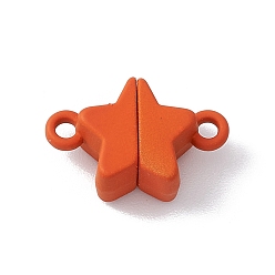 Orange Fermoirs magnétiques en alliage d'étoiles, pour la fabrication de colliers pendentifs, orange, 11x16x6mm, Trou: 1.5mm