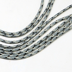 Silver Polyester & Spandex Cord Ropes, 1 Inner Core, Silver, 2mm, about 109.36 yards(100m)/bundle