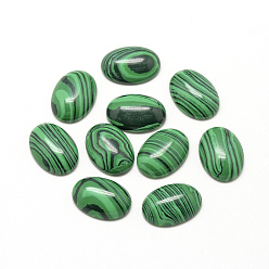 Malachite Synthetic Malachite Cabochons, Dyed, Oval, 25x18x6~7mm