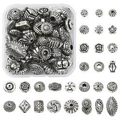 Antique Silver 20g CCB Plastic Beads, for DIY Jewelry Making, Mixed Shapes, Antique Silver, 7.5~19x7.5~14x3~8mm, Hole: 1.2~3.5mm