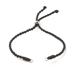 Couleur Acier Inoxydable Bracelet cordon polyester tressé, avec 201 billes en acier inoxydable, pour la fabrication de bracelets coulissants, couleur inox, 10 pouce (25.5 cm), 2.5~4mm