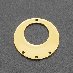 Golden 201 Stainless Steel Chandelier Components Links, Flat Round, Laser Cut, Golden, 22x1mm, Hole: 1.2mm