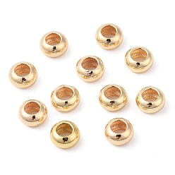 Light Gold Brass Beads, Cadmium Free & Lead Free, Rondelle, Long-Lasting Plated, Light Gold, 6x3.5mm, Hole: 2.5mm