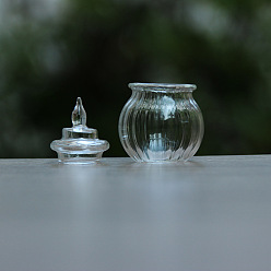 Claro Mini tarro de cristal, accesorios de casa de muñecas micro paisaje, simulando decoraciones de utilería, Claro, 30x47 mm