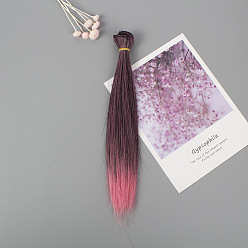 Rouge Violet Pâle Cheveux longs et raides de coiffure de poupée de fibre à haute température, pour bricolage fille bjd making accessoires, rouge violet pâle, 25~30 cm