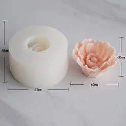Fleur Bougie parfumée en forme de fleur pour la saint-valentin, moules en silicone de qualité alimentaire, DIY bricolage, moules à bougies d'aromathérapie, coquelicot, 6.8x6.8x3.8 cm