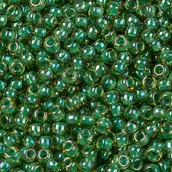 (1830) Inside Color AB Light Jonquil/Mint Lined Toho perles de rocaille rondes, perles de rocaille japonais, (1830) couleur intérieure un jonquil clair / doublé menthe, 11/0, 2.2mm, Trou: 0.8mm, environ5555 pcs / 50 g
