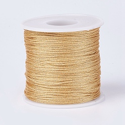 Yellow Polyester Metallic Thread, Yellow, 1mm, about 100m/roll(109.36yards/roll)