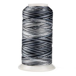Gray Segment Dyed Round Polyester Sewing Thread, for Hand & Machine Sewing, Tassel Embroidery, Gray, 3-Ply 0.2mm, about 1000m/roll