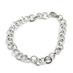 Stainless Steel Color Fashionable 304 Stainless Steel Cable Chain Bracelets, with Lobster Claw Clasps, Stainless Steel Color, 8-5/8 inch(220mm), 9mm