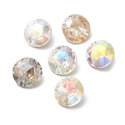 Mixed Color K5 Glass Rhinestone Buttons, Back Plated, Faceted, Round, Mixed Color, 10x5.5mm, Hole: 0.8mm