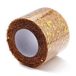 Goldenrod Glitter Sequin Deco Mesh Ribbons, Tulle Fabric, Tulle Roll Spool Fabric For Skirt Making, Goldenrod, 2 inch(50.5mm), 10yards/roll(9.14m/roll)