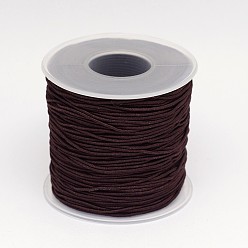 Café Cordon élastique rond enveloppé par un fil de nylon, café, 0.8mm, environ 54.68 yards (50m)/rouleau