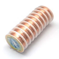Chocolate Round Copper Jewelry Wire, Chocolate, 0.3mm, about 65.61 Feet(20m)/roll, 10 rolls/group