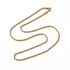 Настоящее золото 18K 201 ожерелье из веревки из нержавеющей стали для мужчин и женщин, реальный 18 k позолоченный, 23.62 дюйм (60 см)