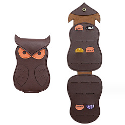 Coconut Brown Imitation Leather Storage Bags, with Snap Button, for Guitar Picks Storage, Owl, Coconut Brown, 168x109mm
