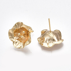 Настоящее золото 18K Изделия из латуни, с петлей, цветок, без никеля , реальный 18 k позолоченный, 18.5x18 мм, отверстие : 1 мм, штифты : 0.7 мм