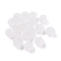 Blanco Cuentas de acrílico transparentes de estilo engomado., dos tonos, talón en estilo del grano, estrella, blanco, 17x17.5x14 mm, agujero: 2.7 mm