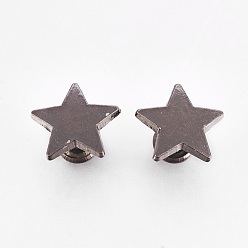Gunmetal Alloy Rivet Studs, For Purse, Bags, Boots, Leather Crafts Decoration, Star, Gunmetal, 12x12x8mm