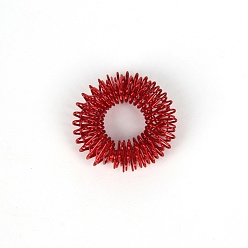 Красный Стальные колючие сенсорные кольца для акупрессуры, массажные инструменты, красные, 25x8 мм