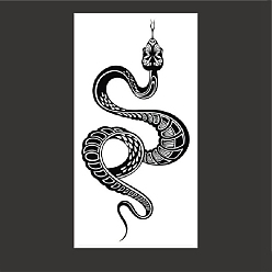 Negro Fresco negro mamba serpiente extraíble temporal a prueba de agua tatuajes pegatinas de papel, negro, 14x6.8 cm