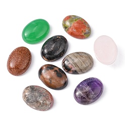 Mixed Stone Gemstone Cabochons, Oval, Mixed Color, 18x13x5~6mm