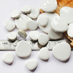 White Porcelain Mosaic Tiles, Irregular Shape Mosaic Tiles, for DIY Mosaic Art Crafts, Picture Frames, Triangle, White, 15~60x5mm, about 100g/bag