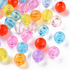 Mixed Color Transparent Acrylic Beads, Round, Mixed Color, 8x7mm, Hole: 2mm, about 1745pcs/500g