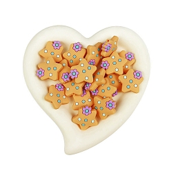 Orange Perles de silicone écologiques de qualité alimentaire star, perles à mâcher pour les jouets de dentition, Diy soins infirmiers colliers faisant, orange, 27x27mm