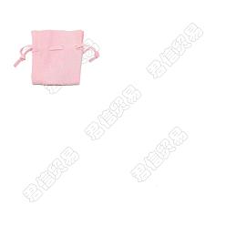Pink Nbeads Microfiber Cloth Packing Pouches, for Jewerly, Drawstring Bags, Pink, 6.9~7.5x7.5x0.4cm