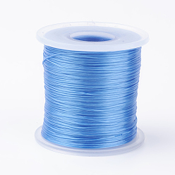 Aciano Azul Cadena japonesa de cristal elástico plano, hilo de cuentas elástico, para hacer la pulsera elástica, azul aciano, 0.5 mm, aproximadamente 328.08 yardas (300 m) / rollo