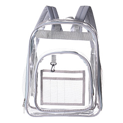 Gainsboro Transparent PVC & Nylon Backpacks, for Women Girls, Gainsboro, 42x33x17cm