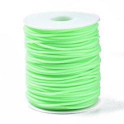 Vert Clair Tube en caoutchouc synthétique tubulaire creux en PVC, enroulé autour de plastique blanc bobine, vert clair, 2mm, Trou: 1mm, environ 54.68 yards (50m)/rouleau