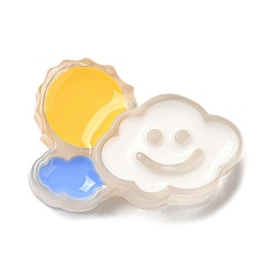 Cloud Cabochons en résine translucide, avec l'émail, nuage, 19.5x27x8mm