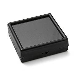 Черный Квадратные акриловые коробки для хранения бриллиантов, Маленький футляр для драгоценных камней с видимой крышкой-окошком, чёрные, 6.1x6.1x2 см